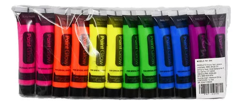 Pintura Neon Luminoso Luz Uv Negra Body Paint